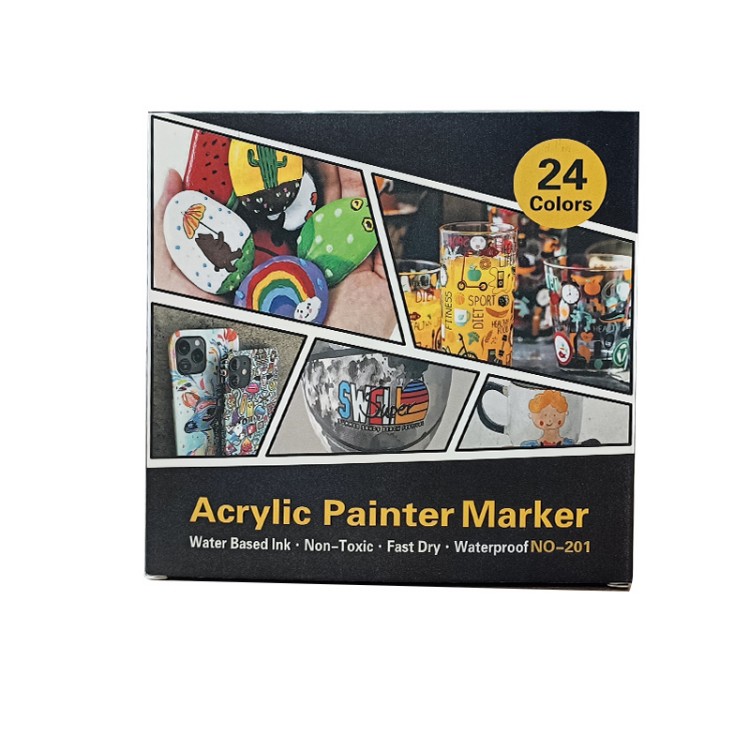 Wasserfester Acryl-Malermarker in 24 Farben