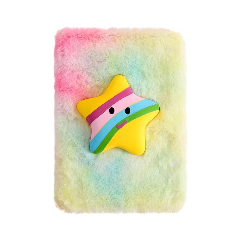A5 Niedliches 3D-Cartoon-Fuzzy-Notizbuch zum Stressabbau
