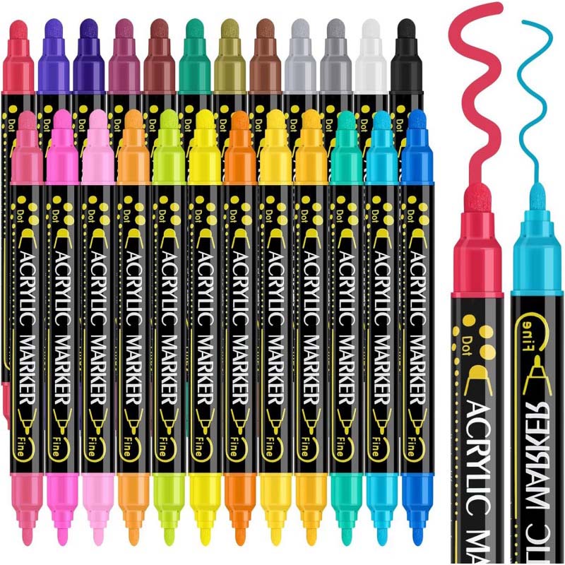 Doppelkopf-Markierungsstift-Set aus Acryl