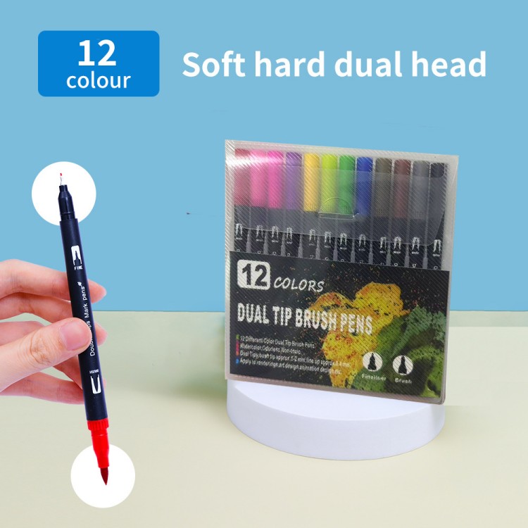 Waschbares Marker-Set mit zwei weichen Spitzen und mehreren Farben