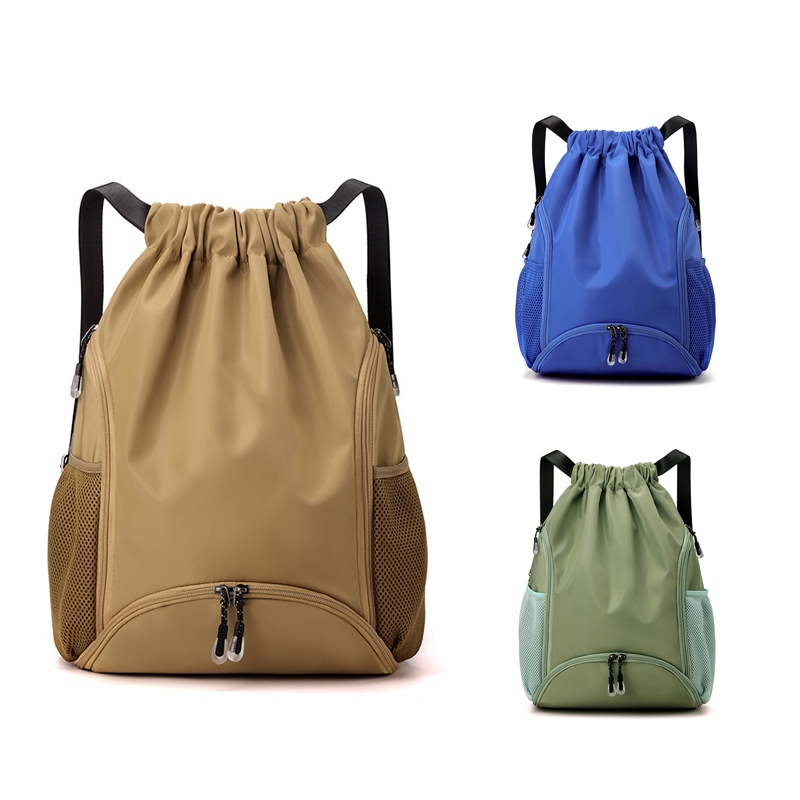 Wasserdichter Gym-Rucksack aus Nylon mit Kordelzug und großem Fassungsvermögen