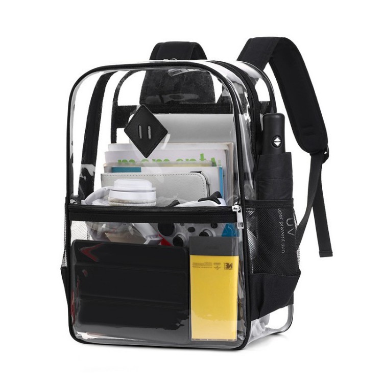 Wasserdichte, transparente Schultasche aus PVC mit großem Fassungsvermögen